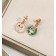 Earrings Rose Gold with Malachite and Diamonds Perfect Replica