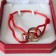 Cartier Double Ring Love Bracelet Pink Gold Red Rope