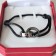 Cartier Double Ring Love Bracelet White Gold Black Rope