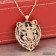 Panthere De Cartier Leopard Head Pendant In Pink Gold With Emeralds And Diamonds