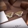 Christian Dior Best Dior JADIOR Brass Motif Star Detail Water Droplets Diamonds Stud Earrings For Ladies