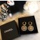 Christian Dior Vintage Openwork Brass Flower Design Pendant Ladies Premium replica Diamonds Compass Hoop Earrings