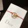 Fall Latest Style Christian Dior Diorelita Yellow Gold Hydrangea Pattern Red Cotton Cord Bracelet For Womens B0914ANIMT_D309
