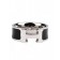 Hermes Enamel Clic H Ring in 18kt White Gold with Black