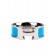 Hermes Enamel Clic H Ring in 18kt White Gold with Blue