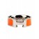 Hermes Enamel Clic H Ring in 18kt White Gold with Orange