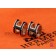 Lacquered Hermes Pop H Black Earrings in Pink Gold