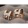 Lacquered Hermes Pop H White Earrings in Pink Gold