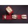 Hermes Collier de Chien Bracelet Red Gold