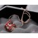 Hermes 3D Pop H logo Snake Bone Red Necklace in Pink Gold