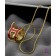 Hermes 3D Pop H logo Snake Bone Red Necklace in Yellow Gold