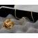 Hermes 3D Pop H logo Snake Bone Orange Necklace in Yellow Gold