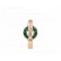 Openwork 18K Rose Gold Ring With Malachite Elements and a Round Brilliant-cut Diamond