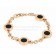 Pink Gold Bracelet with Mother of Pearl and Onyx