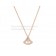 Divas Dream Rose Gold Openwork Necklace with Central Diamond and Pave Diamonds