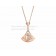 Divas Dream Sculpting Fan-Shaped Necklace Rose Gold with Mother of Pearl and Pave Diamonds