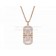 Parentesi Necklace Pink Gold with mother-of-pearl and Pave Diamonds