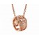 Parentesi Round Rose Gold Pendant with Pave Diamonds