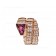 Serpenti Viper Twp-Coil Ring in 18K Rose Gold with Full Pave Diamonds and a Rubellite on the Head