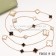 Van Cleef & Arpels Magic Alhambra Necklace Pink Gold 16 Motifs With Black Agate White Gray Mother Of Pearl