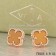 Van Cleef & Arpels Sweet Alhambra Earrings Pink Gold With Tigers Eye Mother Of Pearl