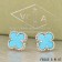 Van Cleef & Arpels Sweet Alhambra Earrings White Gold With Turquoise Mother Of Pearl