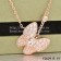 Van Cleef Arpels Two Butterfly Necklace Pink Gold Stone Combination With Pave Diamonds