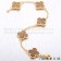 Van Cleef & Arpels Vintage Alhambra Bracelet 5 Motifs Yellow Gold With Tigers Eye Mother Of Pearl