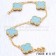 Van Cleef & Arpels Vintage Alhambra Bracelet 5 Motifs Yellow Gold With Turquoise Mother Of Pearl