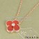 Van Cleef & Arpels Vintage Alhambra Pendant Pink Gold With Carnelian Mother Of Pearl Round Diamonds