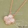 Van Cleef & Arpels Vintage Alhambra Pendant Pink Gold With White Mother Of Pearl Round Diamonds