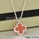 Van Cleef & Arpels Sweet Alhambra Pendant White Gold With Carnelian Mother Of Pearl 9mm