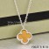 Van Cleef & Arpels Sweet Alhambra Pendant White Gold With Tigers Eye Mother Of Pearl 9mm