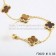 VCA Vintage Alhambra Necklace Yellow Gold 10 Motifs Tigers Eye Mother of Pearl 45cm