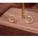 Womens Simple Style Christian Dior CD Logo Motif Single Crystal Yellow Gold Plated Circle Stud Earrings Fashion Jewellery